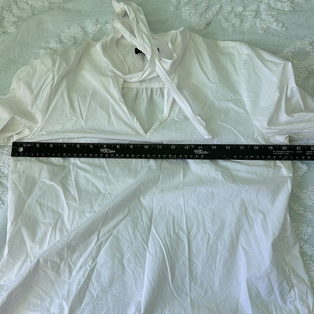 J.Crew 100% Cotton Tie Neck Top - Picture 4 of 5